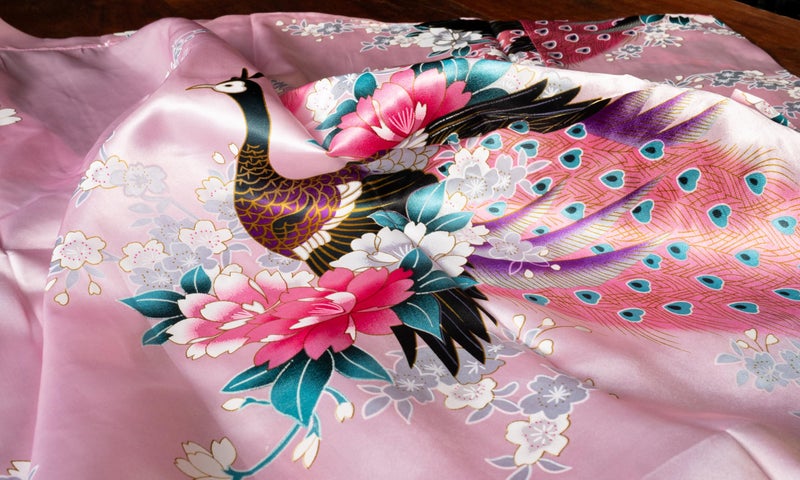 CCcollections Kimono robe long 16 colors PREMIUM Peacock bridesmaid bridal shower womens gift (Pink Baby) - Image 2